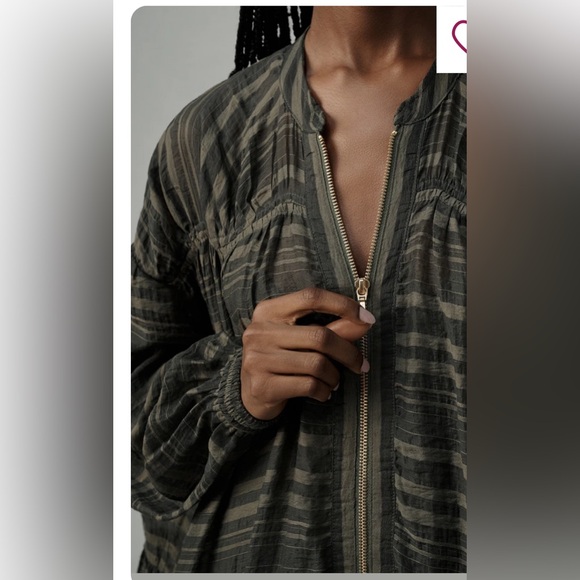 By Anthropologie long sleeve zip front mini dress - Picture 2 of 7